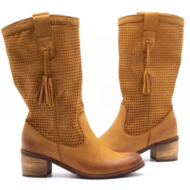 Olivier Boots ajourées femme D44 camel brun 3