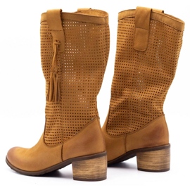 Olivier Boots ajourées femme D44 camel brun 4