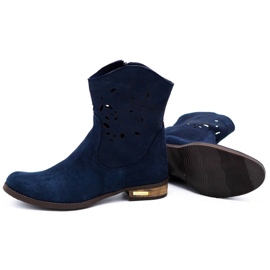 Olivier Bottes ajourées confortables Jess bleu marine 4