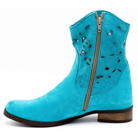 Olivier Bottes ajourées confortables Jess turquoise bleu 1