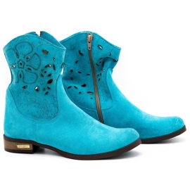 Olivier Bottes ajourées confortables Jess turquoise bleu 2