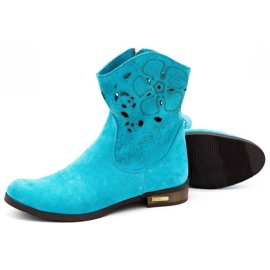 Olivier Bottes ajourées confortables Jess turquoise bleu 3