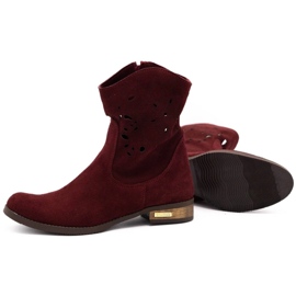 Olivier Bottes ajourées Jess bordeaux confortables rouge 4