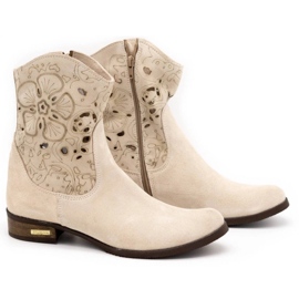 Olivier Bottes ajourées confortables Jess beige clair 2