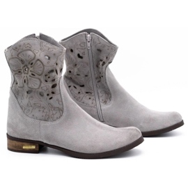 Olivier Bottes ajourées Jess gris clair confortables 2
