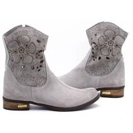 Olivier Bottes ajourées Jess gris clair confortables 4