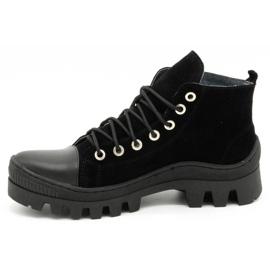 Polbut Boots cuir femme D1 noir le noir 1