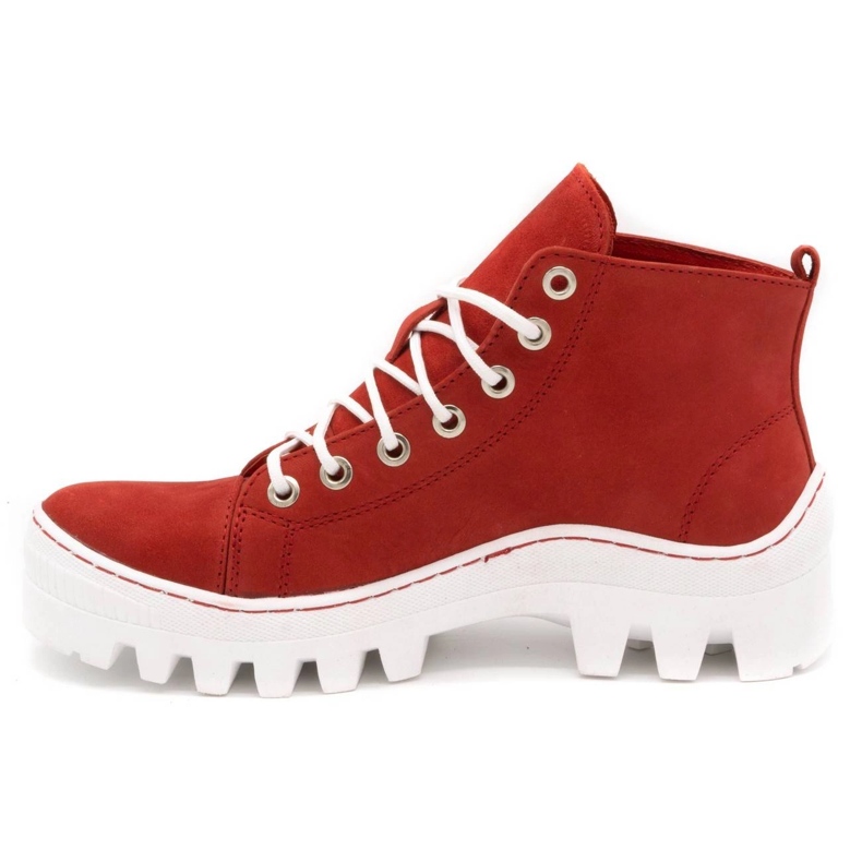Polbut Boots cuir femme D1 rouge 1