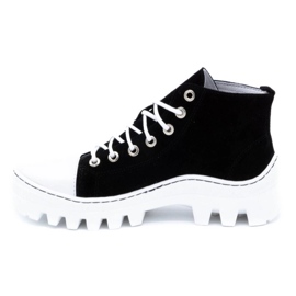 Polbut Bottines femme en cuir D1 noir perle 1