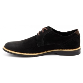 KOMODO Chaussures casual en cuir pour hommes 859L noir 1