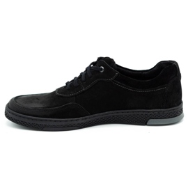 KOMODO Chaussures décontractées pour hommes en cuir noir 918K le noir 1
