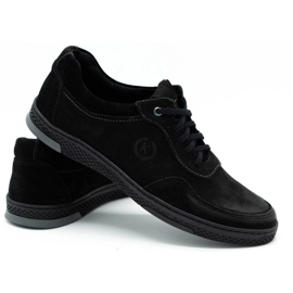 KOMODO Chaussures décontractées pour hommes en cuir noir 918K le noir 4