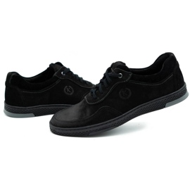 KOMODO Chaussures décontractées pour hommes en cuir noir 918K le noir 6