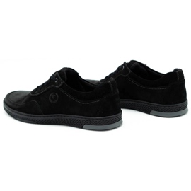 KOMODO Chaussures décontractées pour hommes en cuir noir 918K le noir 7