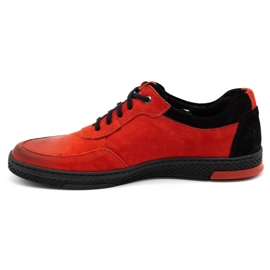 KOMODO Chaussures décontractées en cuir pour hommes 918K rouge 1 KOMODO Chaussures décontractées en cuir pour hommes 918K rouge 1