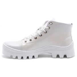 Polbut Bottines femme en cuir D1 blanc avec dessous blanc 1