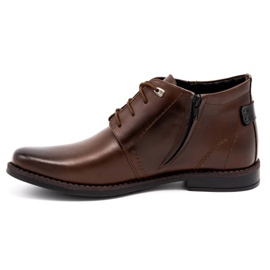 Olivier Bottes d'hiver en cuir pour hommes 336LU marron brun 1