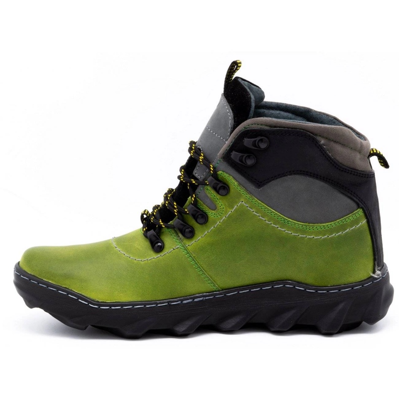 Olivier Bottes d'hiver en cuir pour hommes 150GT vert 1