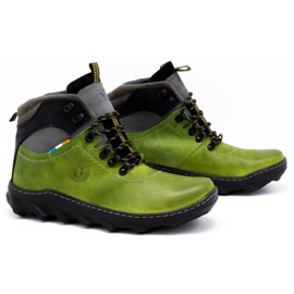 Olivier Bottes d'hiver en cuir pour hommes 150GT vert 3