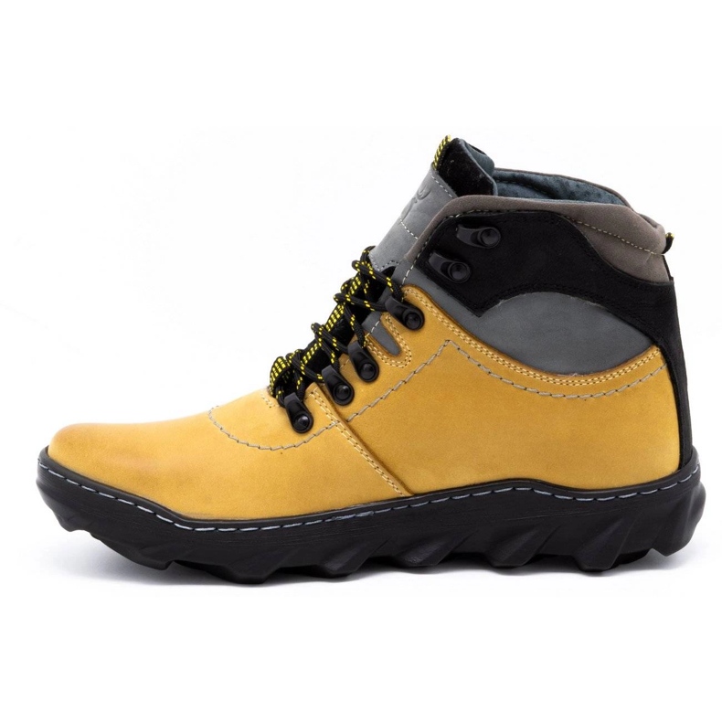 Olivier Bottes d'hiver en cuir pour hommes 150GT jaune 1
