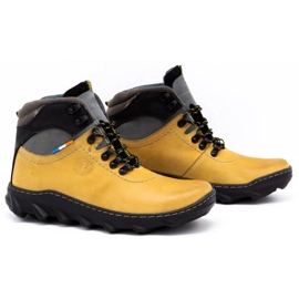 Olivier Bottes d'hiver en cuir pour hommes 150GT jaune 2