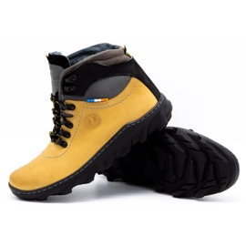 Olivier Bottes d'hiver en cuir pour hommes 150GT jaune 3