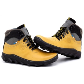 Olivier Bottes d'hiver en cuir pour hommes 150GT jaune 5