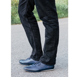Kampol Chaussures casual homme cuir 64/54 bleu marine 8
