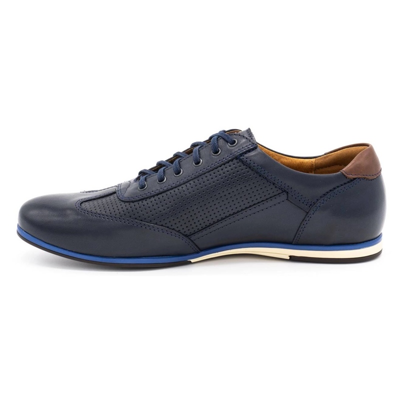 Kampol Chaussures casual homme cuir 64/54 bleu marine 1