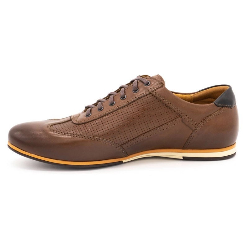 Kampol Chaussures décontractées en cuir pour hommes 64 / C1 marron brun 1 Kampol Chaussures décontractées en cuir pour hommes 64 / C1 marron brun 1