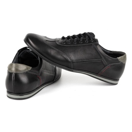 Kampol Chaussures casual en cuir pour hommes 64/15 noir le noir 5