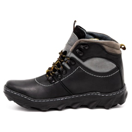 Olivier Bottes d'hiver en cuir pour hommes 150GT noir 1