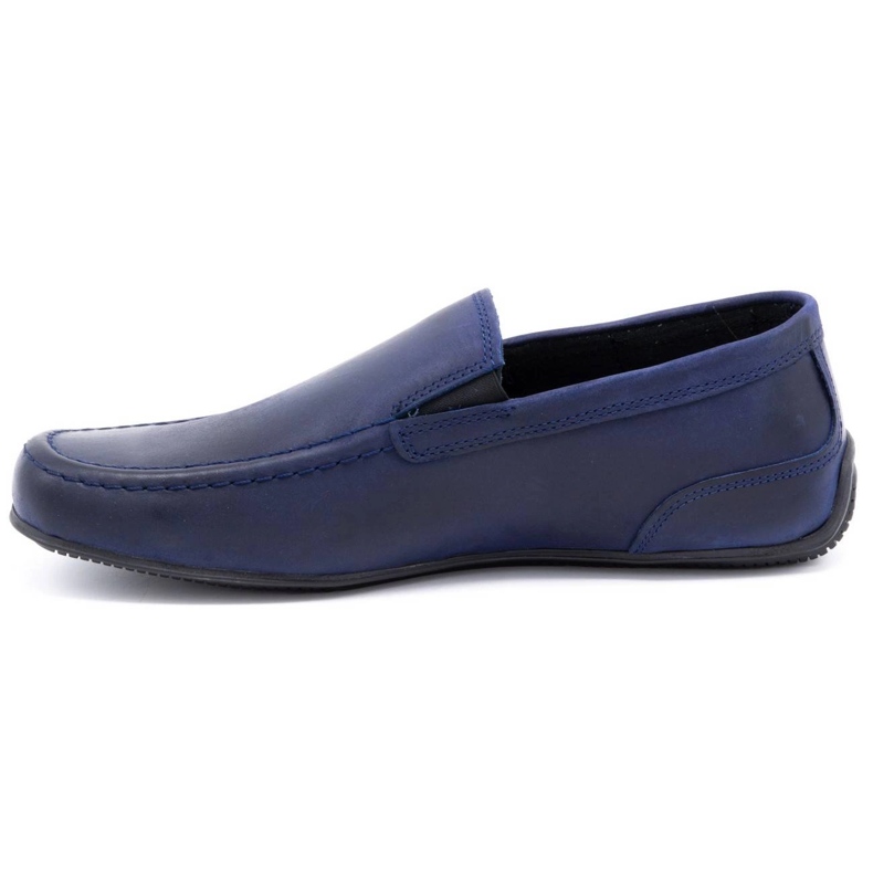 Polbut Mocassins homme cuir grainé 2105 bleu marine 1