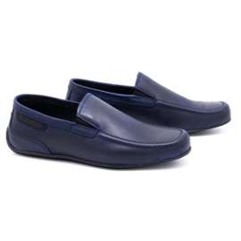 Polbut Mocassins homme cuir grainé 2105 bleu marine 2