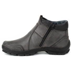 Olivier Bottes d'hiver en cuir pour hommes 352MP gris 1