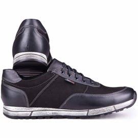 Kampol Chaussures casual en cuir pour hommes 31/3 noir le noir 2