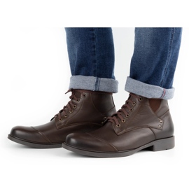 Olivier Bottes d'hiver en cuir pour hommes 7005KB marron brun 2