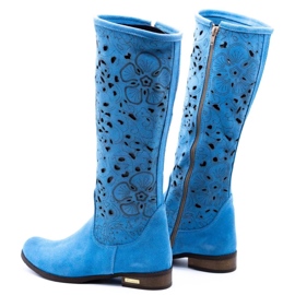 Olivier Bottines ajourées femme Fleurs bleues 4