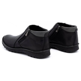 Kampol Chaussures homme bottines cuir 130KA noir 1