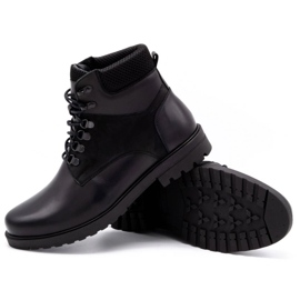 Olivier Bottes d'hiver en cuir pour hommes 7002KB noir le noir 4