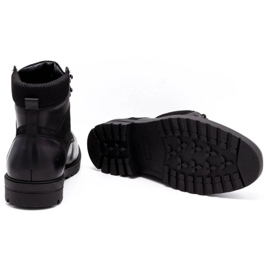 Olivier Bottes d'hiver en cuir pour hommes 7002KB noir le noir 5