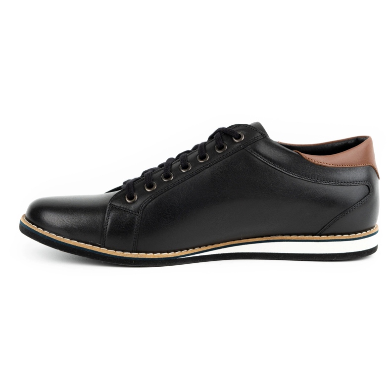 Olivier Chaussures en cuir pour hommes 7008KB noir le noir 1