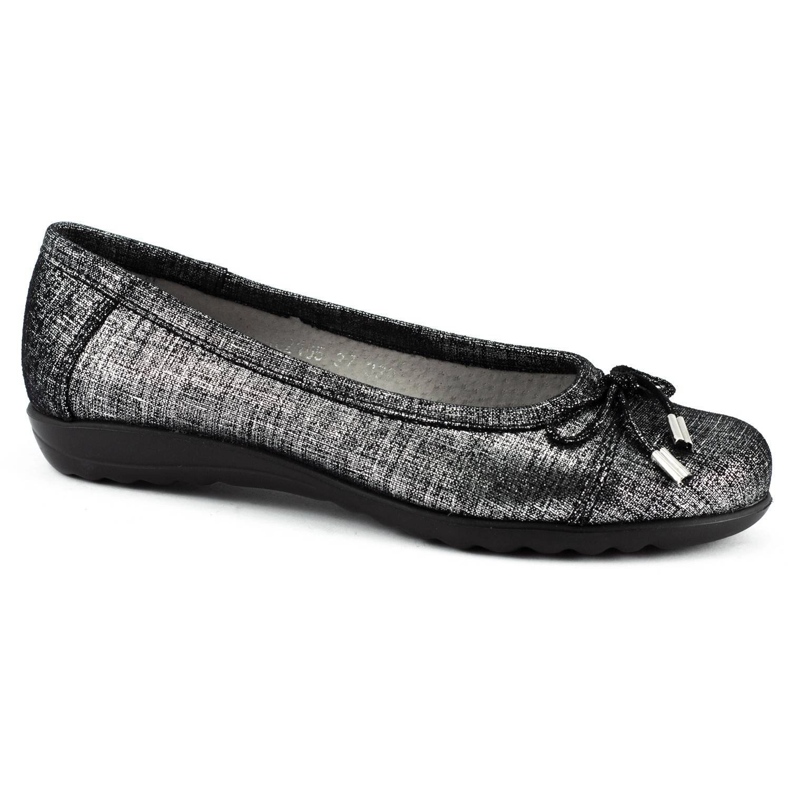 Saway Ballerine femme avec nœud 2105 noir argent 1