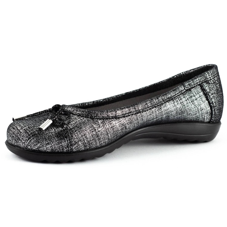 Saway Ballerine femme avec nœud 2105 le noir argent 2 Saway Ballerine femme avec nœud 2105 le noir argent 2