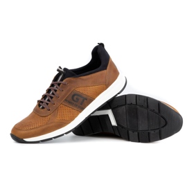 Polbut Chaussures décontractées en cuir pour hommes 2111P rouge multicolore jaune 4
