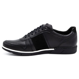 Polbut Chaussures décontractées en cuir pour hommes 2113 grain noir le noir 1