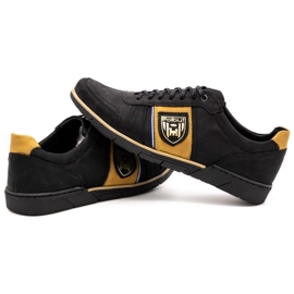 Polbut Chaussures décontractées en cuir pour hommes 2113 noir avec gingembre le noir jaune 6