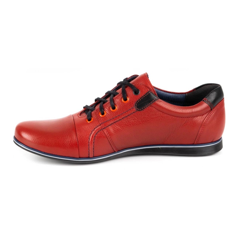 Kampol Chaussures décontractées en cuir pour hommes 39 / 39KAM rouge 1