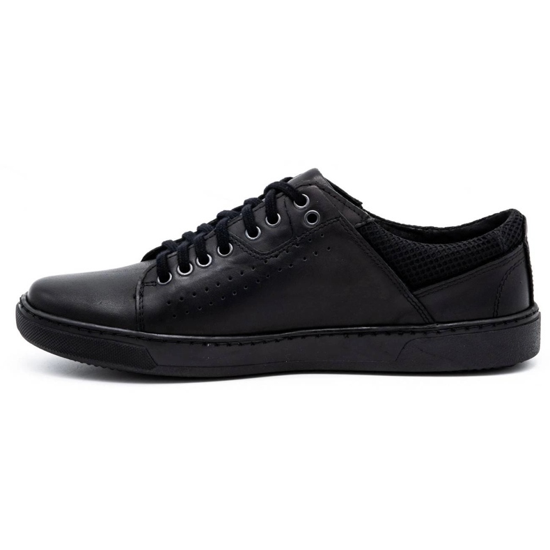 Olivier Chaussures décontractées en cuir pour hommes 933MP noir le noir 1