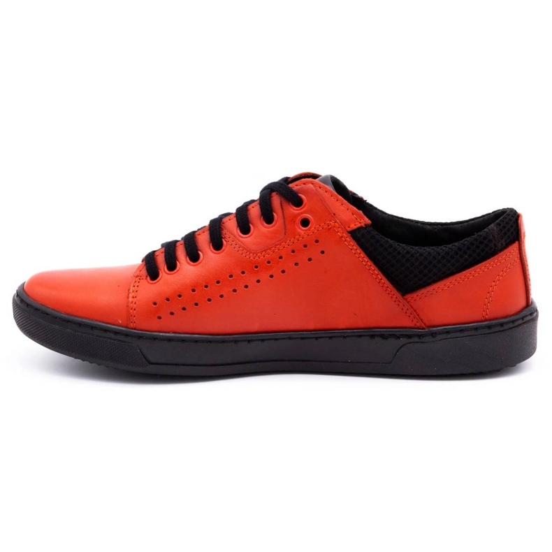 Olivier Chaussures décontractées en cuir pour hommes 933MP rouge 1
